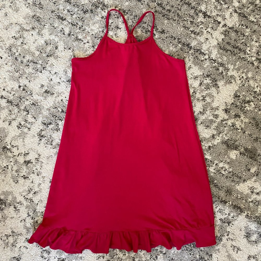 1st Kiss - Magenta Fuschia Cotton Dress with Ruffle Detail NWOT Sz 14/16